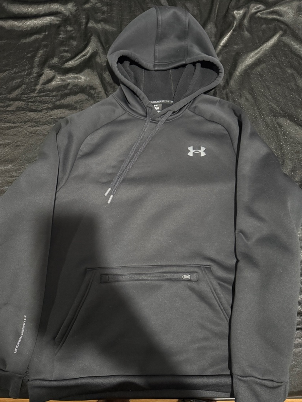 Under Armour Black Athletic Hoodie with Reflective Logo